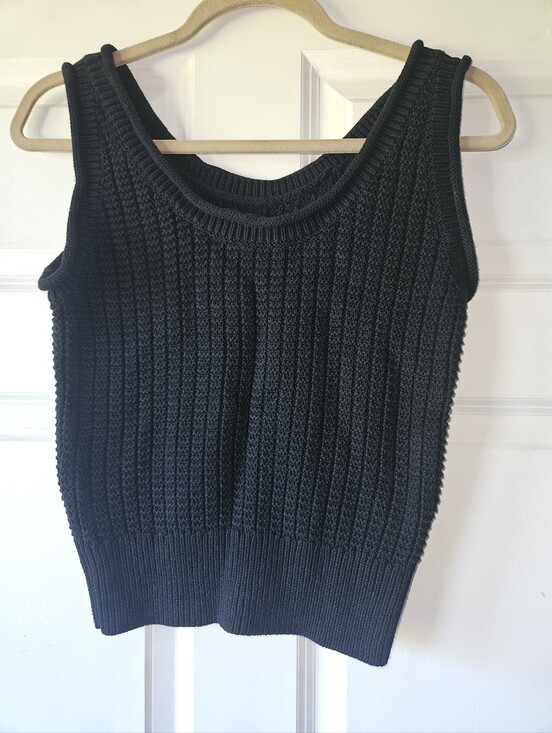 Quince Tops - Quince Black Knit Tank Top
